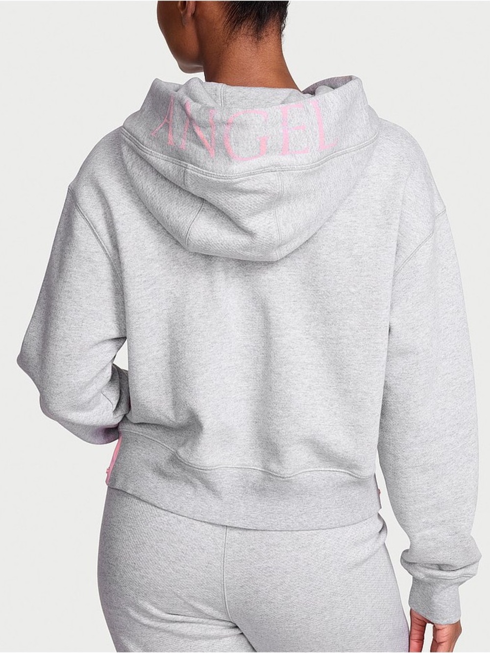 NWT VS VICTORIAS SECRET ANGEL CAMPUS FLEECE CROP HOODIE SWEATSHIRT SMALL